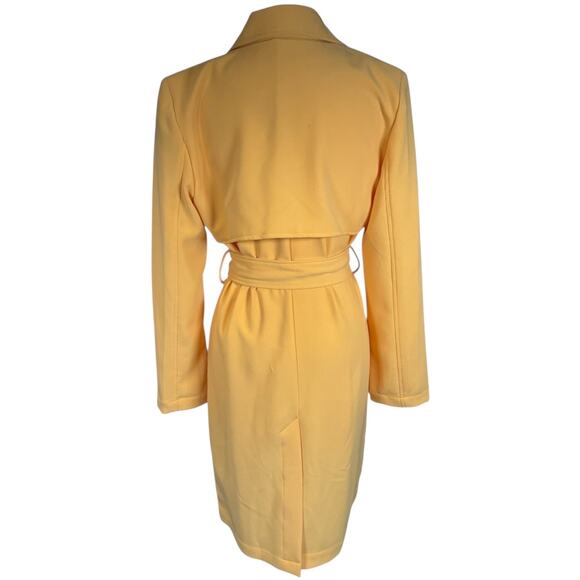 Something Navy Yellow Trench Coat Size S | Belted Structured Shoulder Jacket - Picture 3 of 9